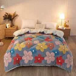 Hot sale thick velvet comforter fleece comforter soft comfortable heavy quilt warm edredones