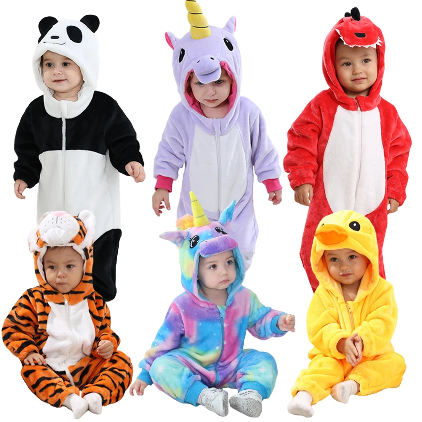 TONWHAR OEM New Design Boys Girls Animal Cosplay Jumpsuits Winter kids halloween costume kids onesie