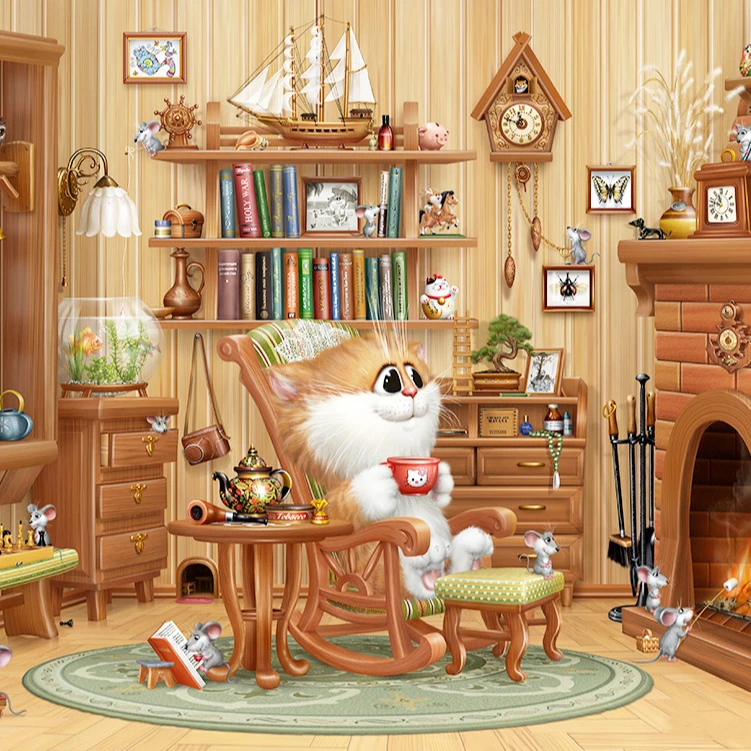 
Crossing Stitch Diamond Painting Tools Full Drill Resin Cat Mosaic Kits Diamond Painting Stone For Home Garden JJH 2249 