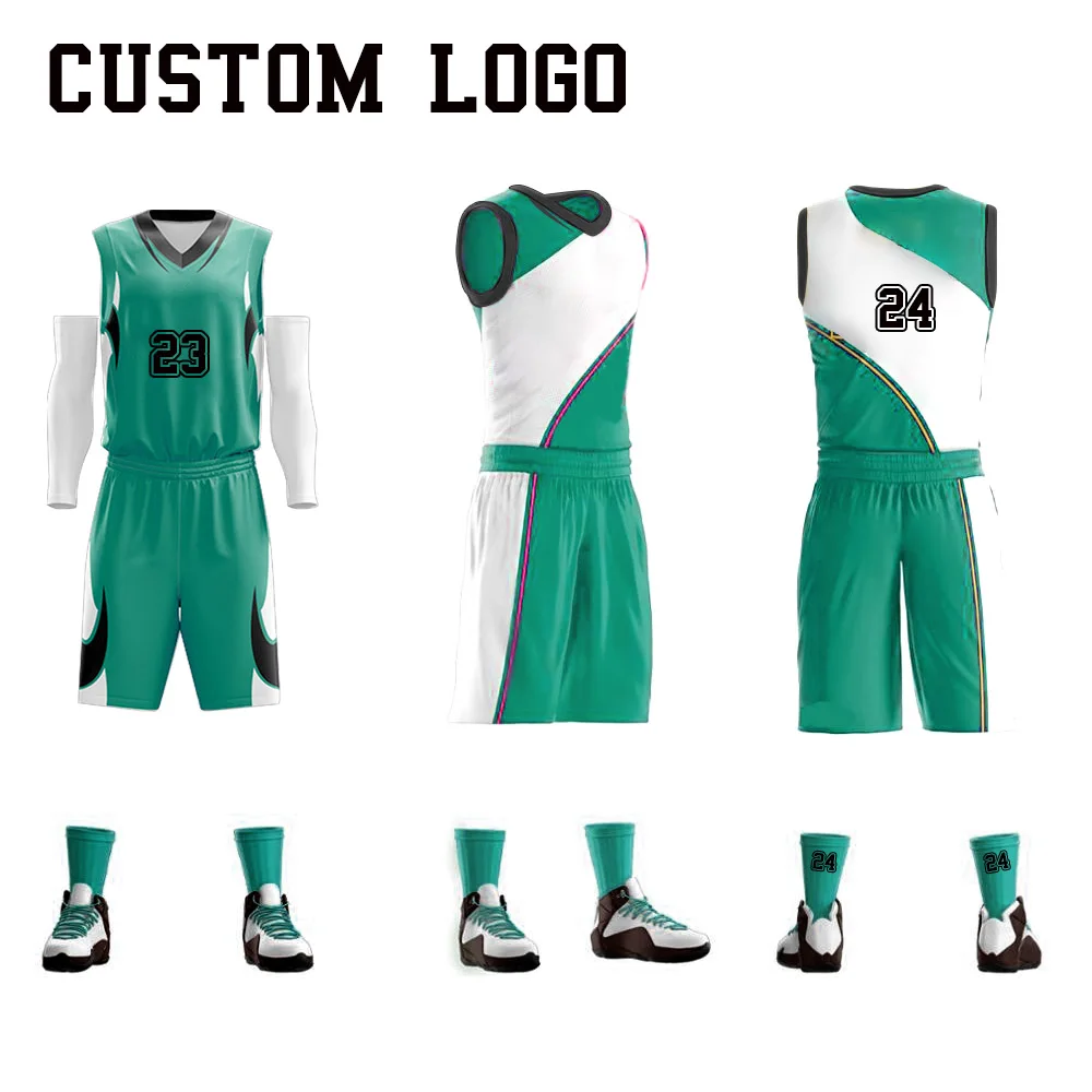 Custom Uniform Sportswear Sublimation Pba Blank Reversible Euroleague Latest Jerseys Mesh Custom Basketball Jerseys Design Set