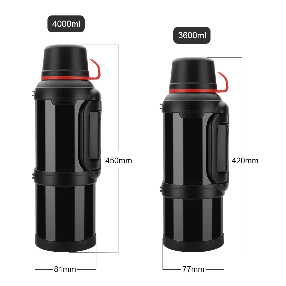 Popular 3600ml & 4000ml Double Wall Travel Pot Stainless Steel Vacuum Insulated Thermos Flask for Water Thermal Feature