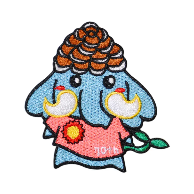 Embroidery Patch Label With Die Cut Technology For Kids Tiger Embroidery Woven Patch