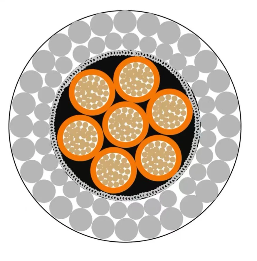 Under Water Cable  Cross Ocean Communication Spiral Armored Fiber Optic Marine Cable Submarine Cable