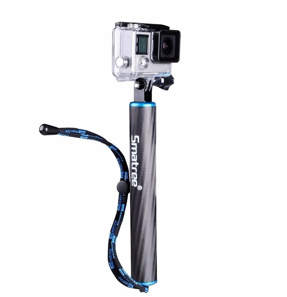 Sma tree Carbon Fiber Handheld Selfie Stick For Go pro Action Camera