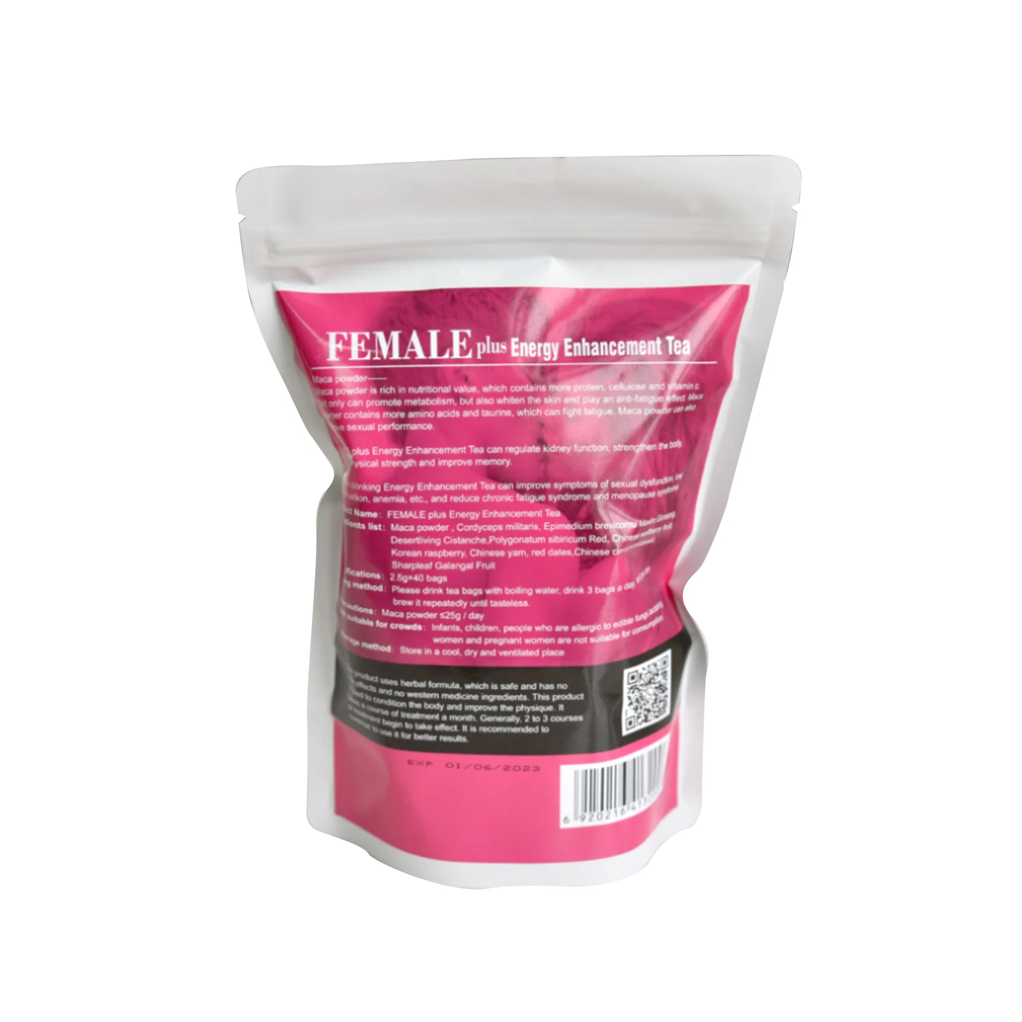 Oem label energy booster female plus libido woman herbal tea