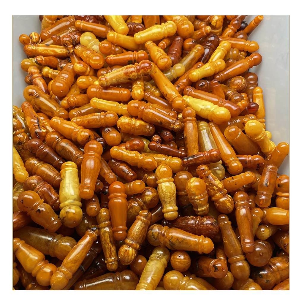 Natural amber stone processed white amber jewelry circular Muslim beads 8-16mm red flower tiger skin Imam Taisbiha