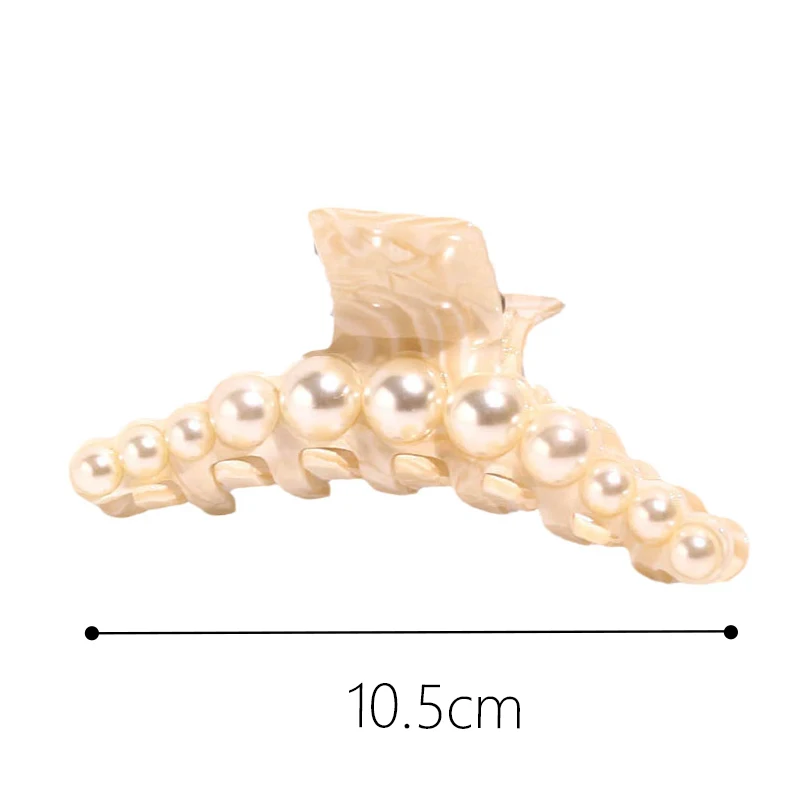XinMei pearl hair claw clips accessories wholesale white marble hair claw clips flexible non slip women hair claw jaw clips big