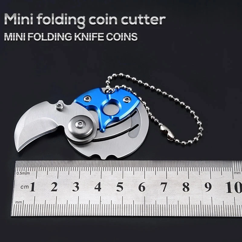 AJOTEQPT Mini Pocket Folded Knife Gear Peeler for Self-Defense EDC Opener for Outdoor Combat & Camp Durable Coin Knife
