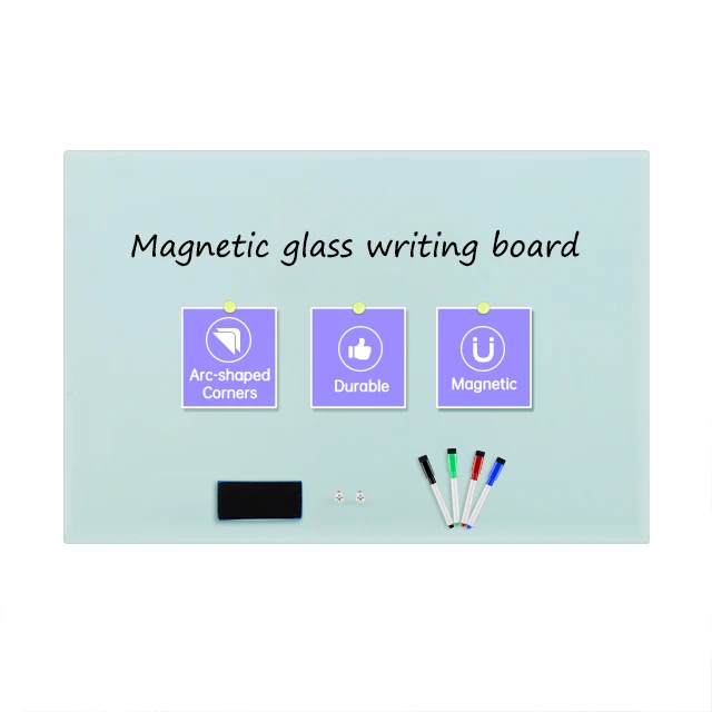 Magnetic Glass Whiteboard Without Frame Board Tempered Writing Glass Board For Meeting Room