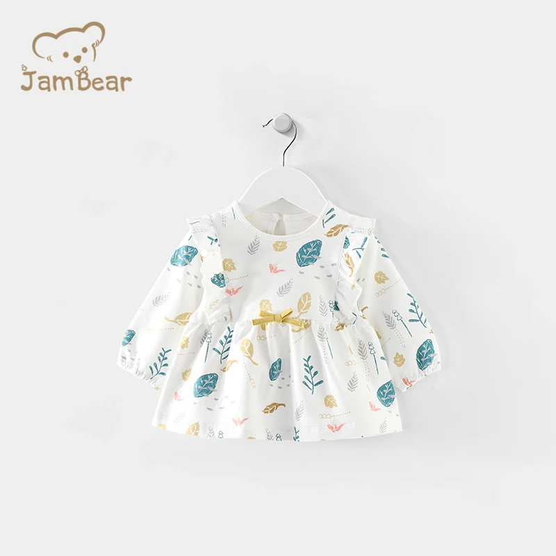  2021 модные платья для маленьких девочек JamBear из органического хлопка детская