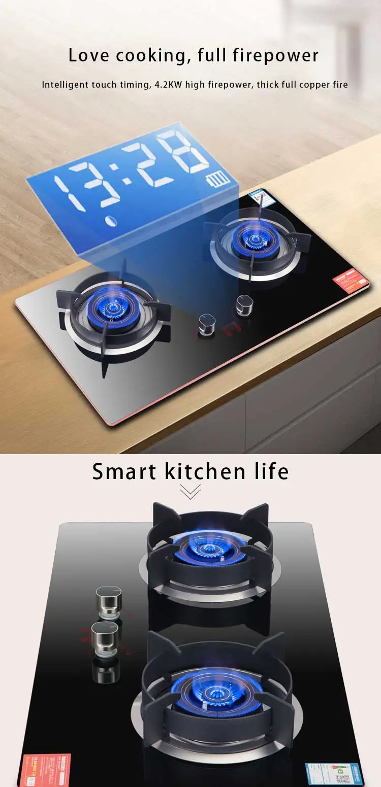 Home intelligent timing gas stove liquefied gas stove High-power flameout protection