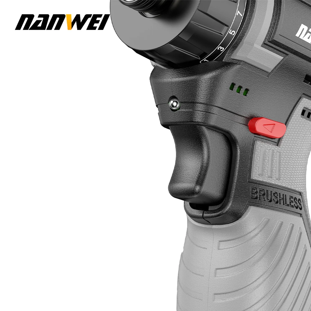 Nanwei 16.8V 60N household electric cordless brushless screwdriver installation tools driver drill adjustable speed screwdriver