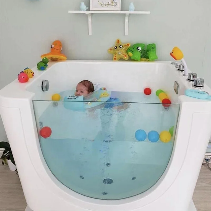 Modern Design Freestanding Acrylic Eco-Friendly Kids Pool with Massage Function and Drainer Price Baby Bath