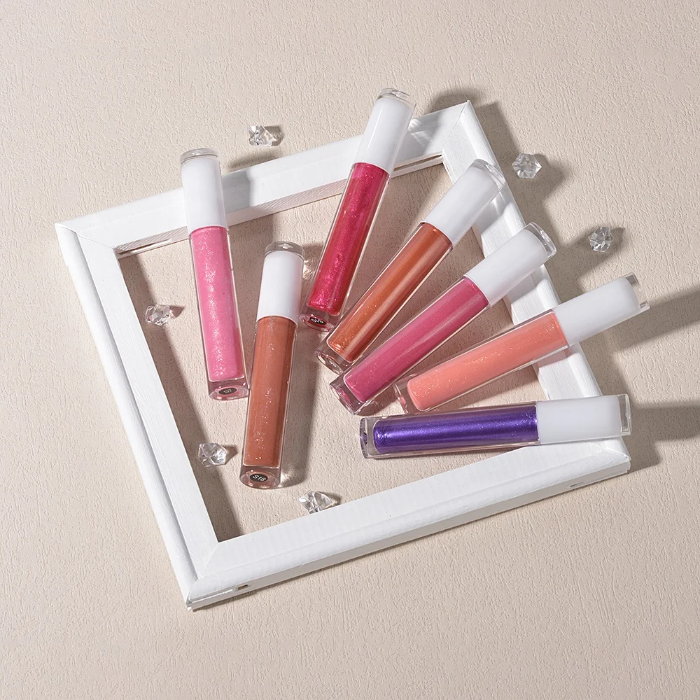 Ready to Ship Custom Wholesale Bulk Shimmer Lip Glossy Vendor Collection 20 Colors Vegan Lip Gloss Private Label