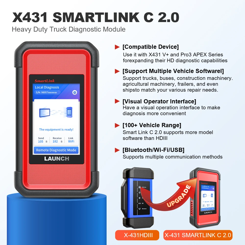 Усовершенствованный Запуск X-431 V + SmartLink HD Универсальный x431 Сверхмощный hd3 Грузовик Супер удаленный диагностический сканер автоматический инструмент
