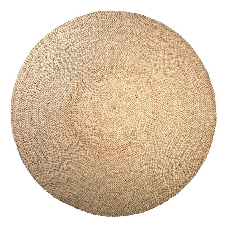 100% handmade hand woven round circle natural hemp jute floor rug carpet jute rugs mats tapis