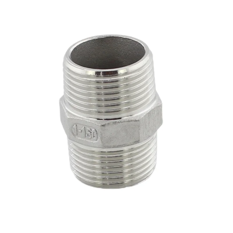 304 316 Stainless Steel Male Hex Fitting Pressure Resistant Hexagon Nipple