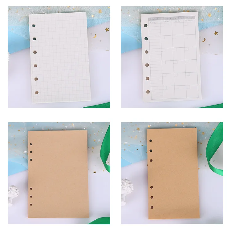 A5 A6 Loose Leaf Notebook Journal Refill Page Card Holder Organizing Pouches Seperate Page Various Colors Loose Leaf Filler