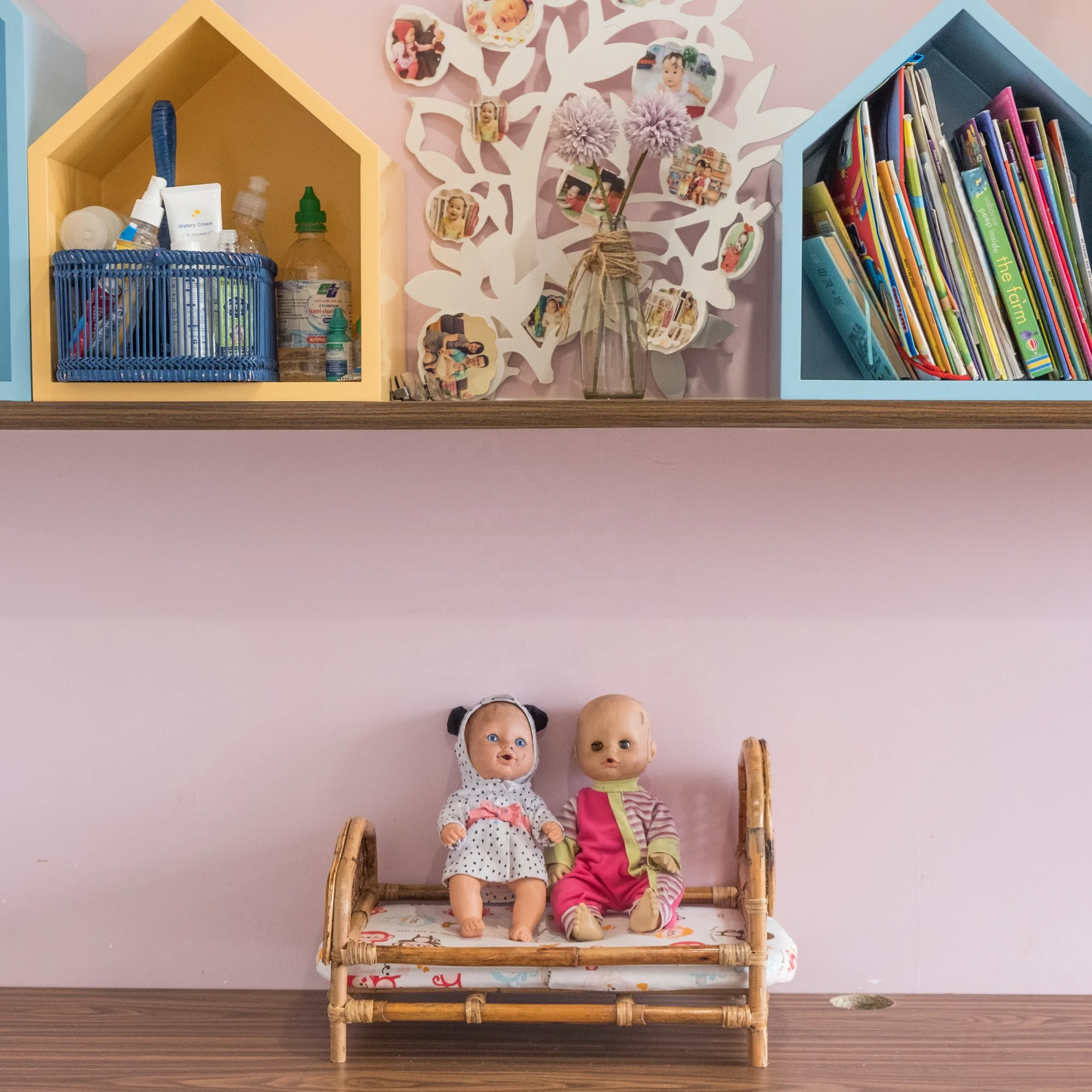 Lovely modern doll house furniture baby toys rattan doll beds  from Vietnam supplier