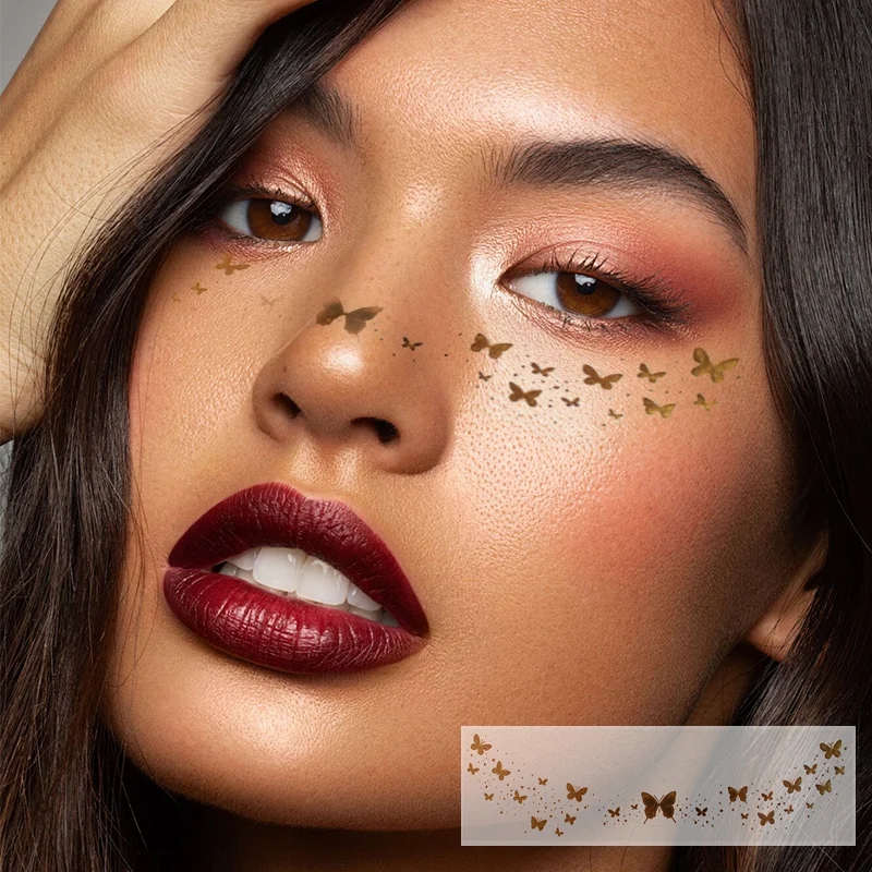 Sparkle Makeup Patches Brown Freckles Temporary Tattoo Sticker Body Art Design for Holiday Parties Paper Festivals