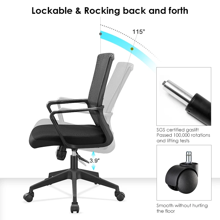Modern minimalistic mesh office chair with lumbar support executive manager ergonomic office chair chaise ergonomique bureau