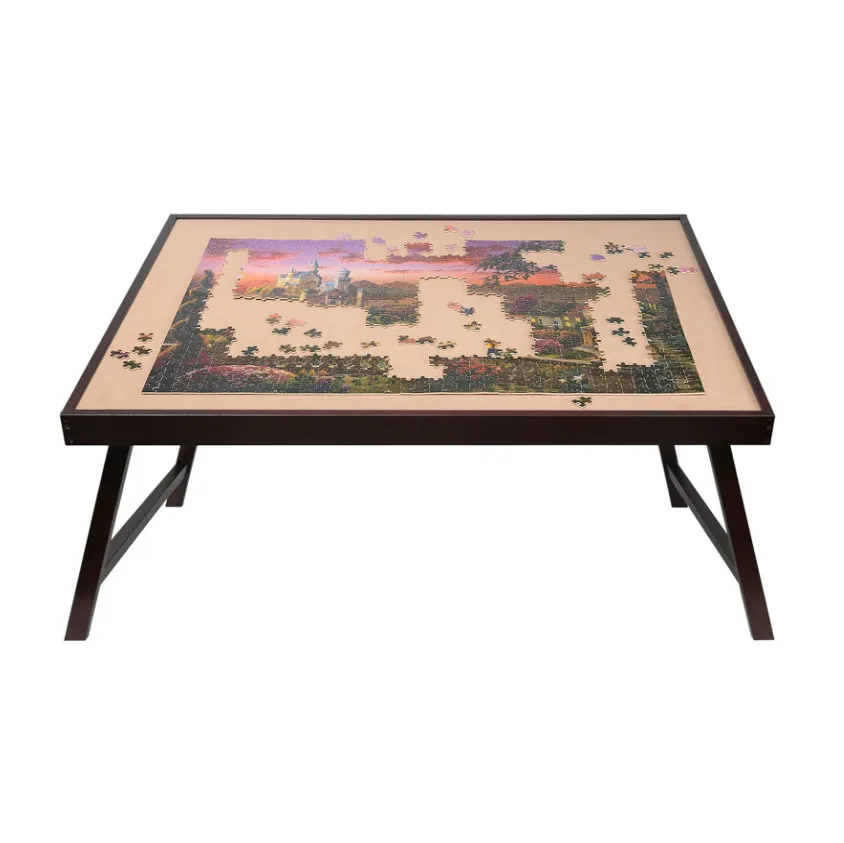 Adjustable Puzzle Board Easel 1500 Piece Tilting Wood Jigsaw Puzzle Table With Folding Legs