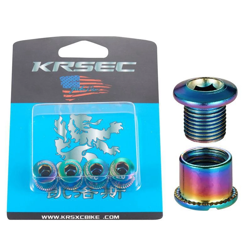 KRSEC MTB Chain ring Bolts 6.5mm/8.5mm Bicycle Chainwheel Screws Mountain Road Bike Crank Bolts   4pcs/pack Bike Parts