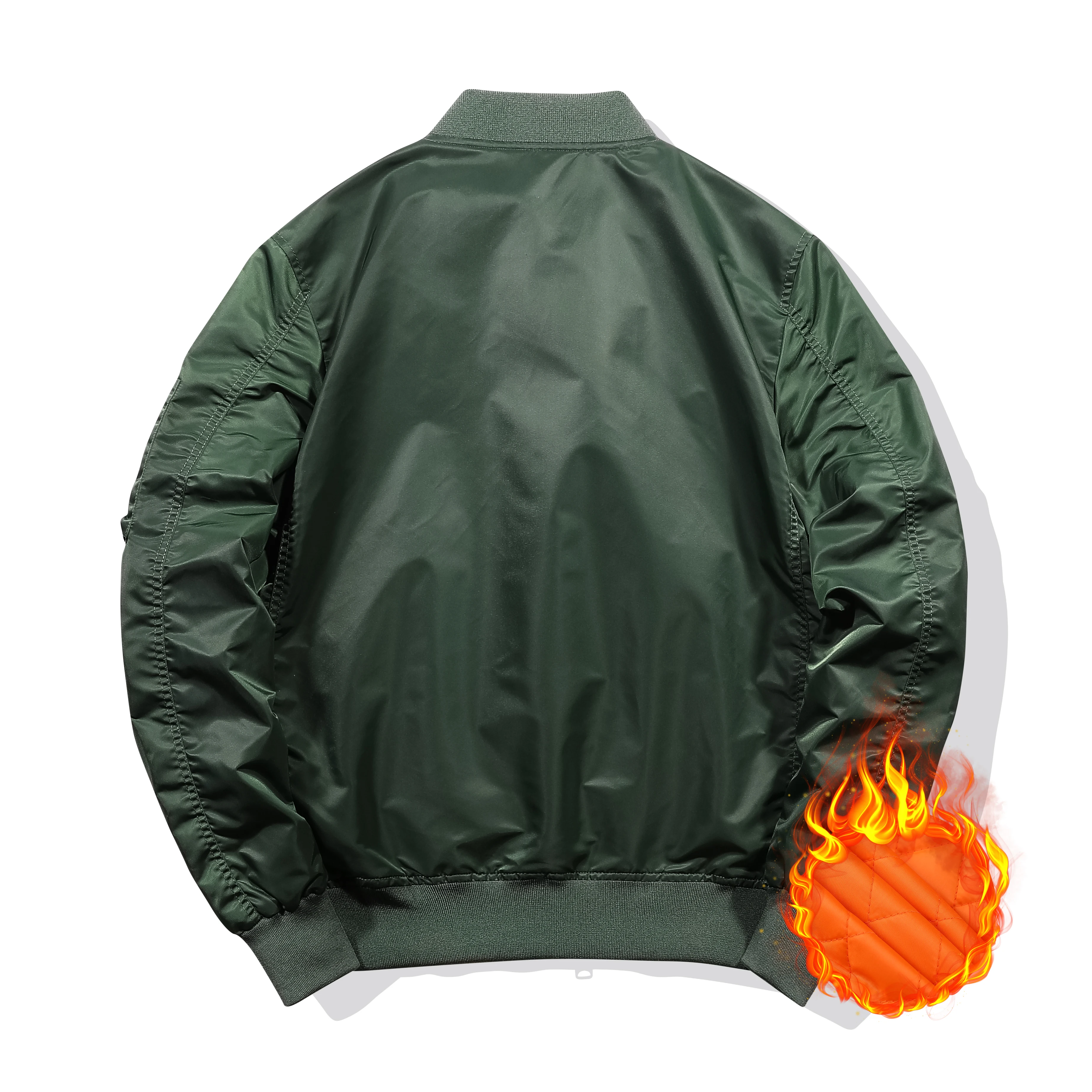 MJQ22 Unisex Popular Warm padded Outdoor Satin Bomber Green Black Winter Jacket wholesale coaches jacket
