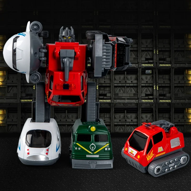Optimus toy transfiguration machine 5 in 1 combination vehicle diecast changeable robot toys for kids