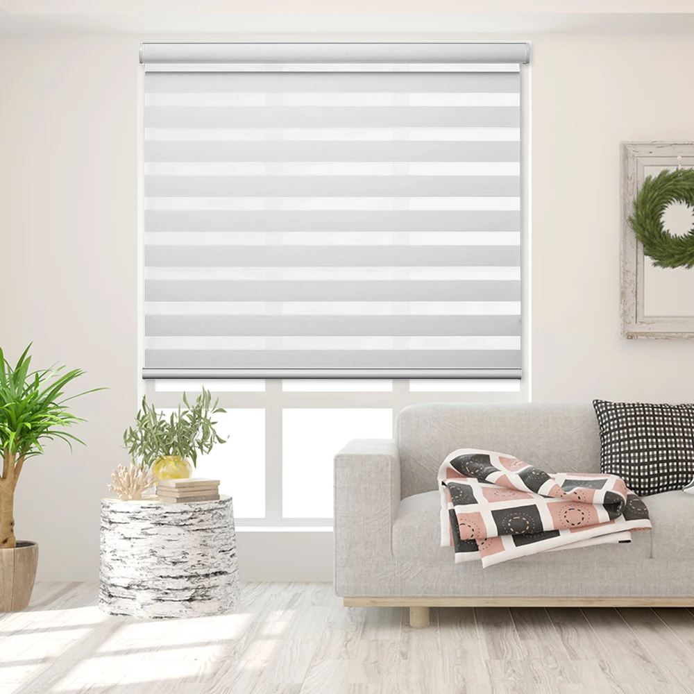 Custom Smart Electric Blackout Cordless Zebra Blinds Vision Automatic Motorized Zebra Blind