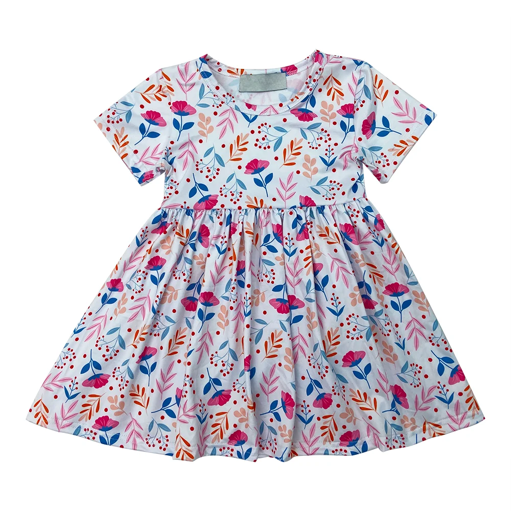 Qingli OEM Baby Girl Polka Dot Dress Short Sleeve Baby Girl Casual Dress Designs Cheap Dress Child Casual