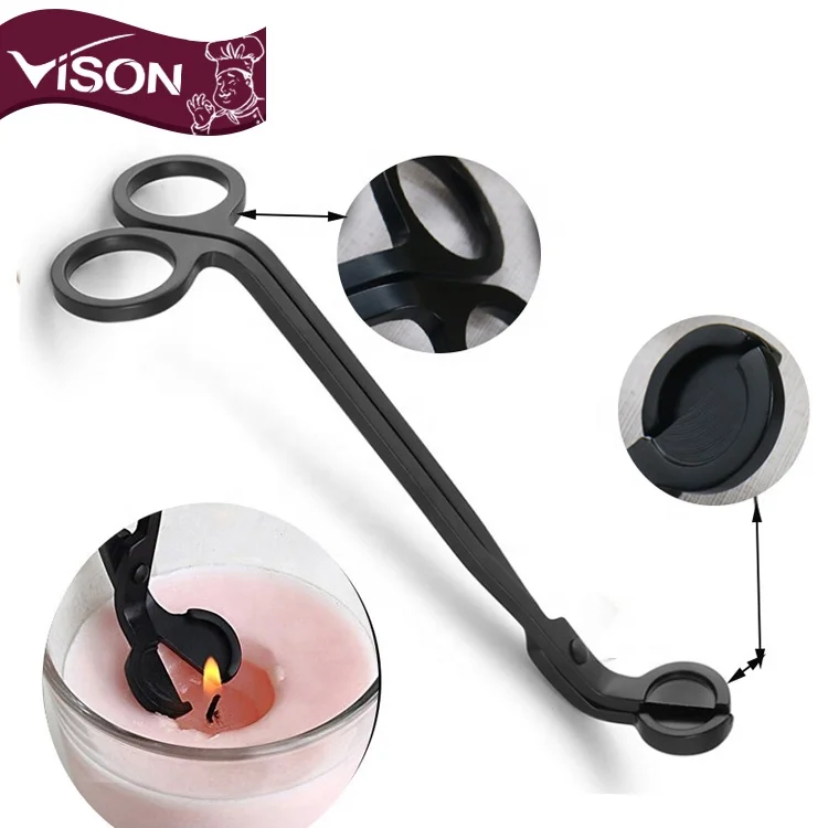 High quality wholesale Black stainless steel candle wick trimmer for Bar restaurant dipper candle snuffer tools