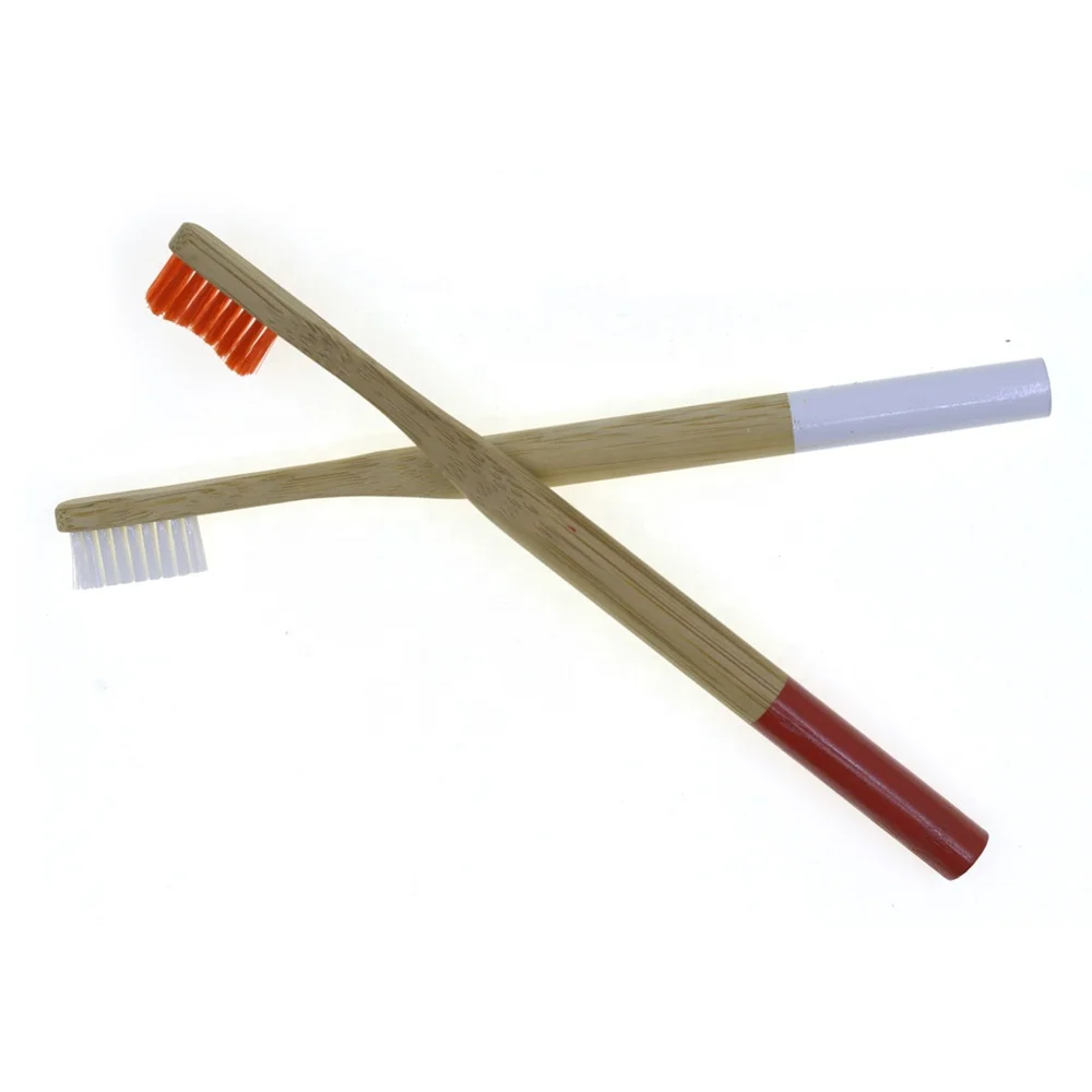 Bamboo Toothbrush Logo Engraved With Charcoal tapered Bristle Adult Toothbrush