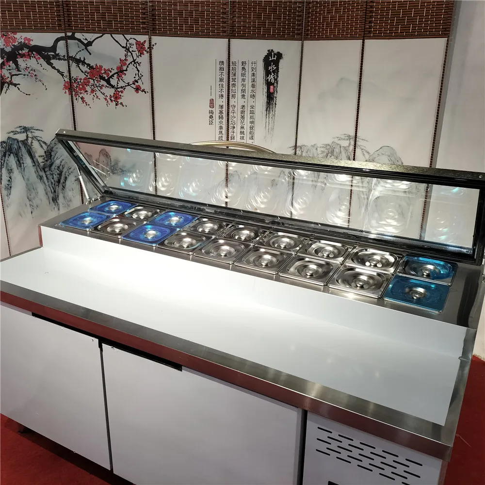 Commercial 1/2/3 Door Stainless Steel Salad Sandwich Prep Table Refrigerator