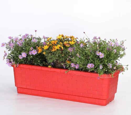 Top Sale Household Rectangular Flower Pot Balcony Thickened Plastic Flowerpots Trough Without Tray Planting Flower Pot