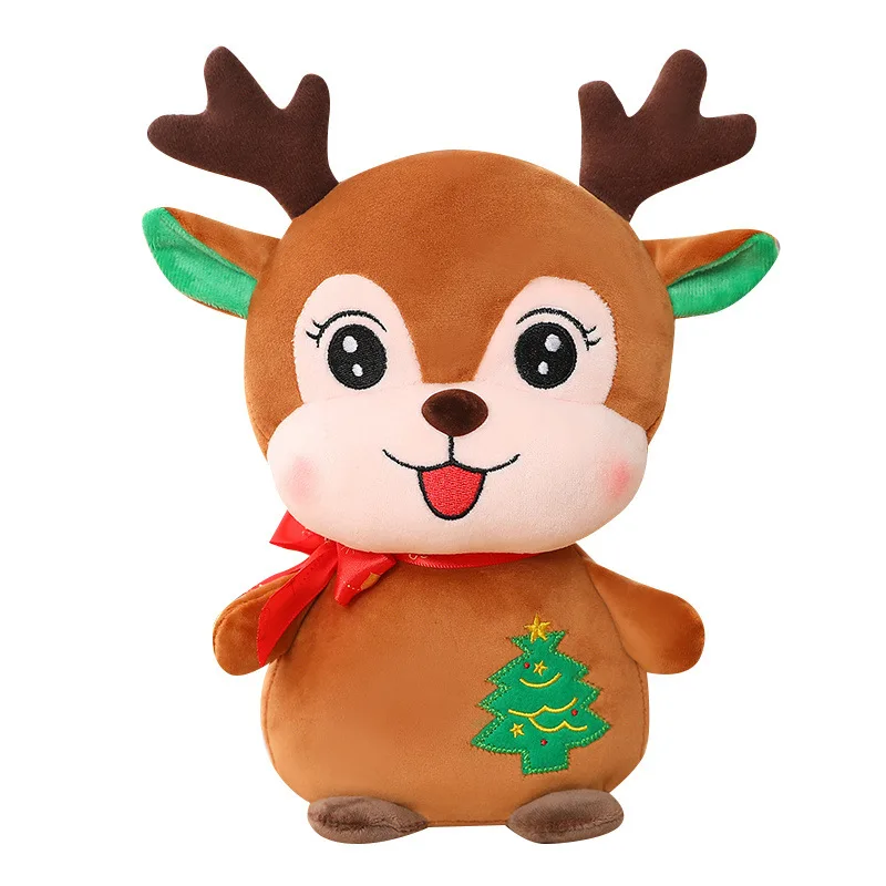 Merry Christmas Decoration Animated Musical Santa Claus Elk Stuffed Animals Plushie Decor Christmas Birthday Gifts for Kids Girl