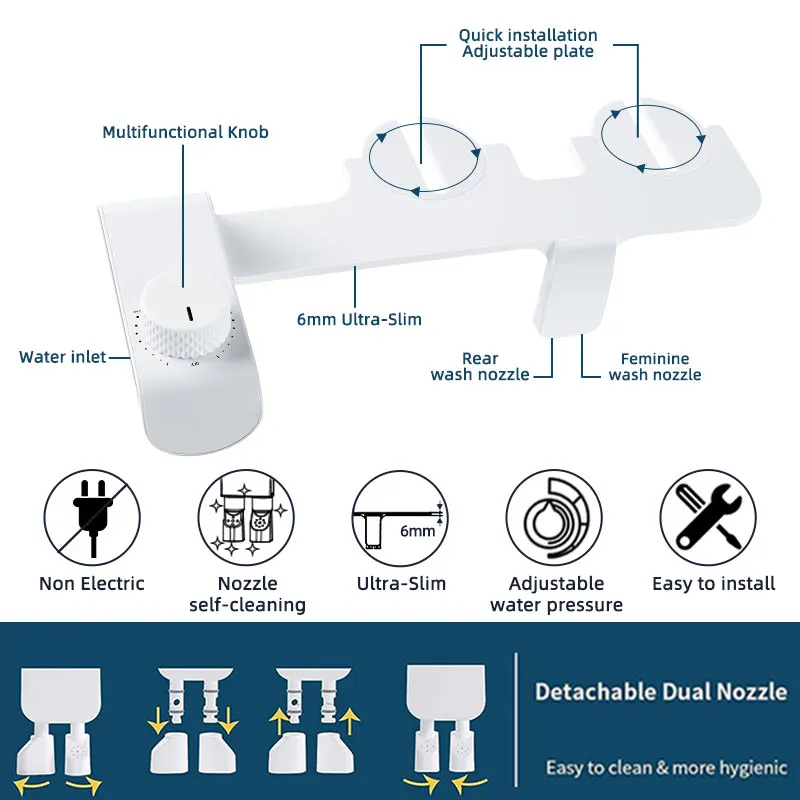 Manufacturer Rinse Bidet Attachment Modern Mechanical Toilet Bidet Sprayer White Bidet Attachment For Toilet