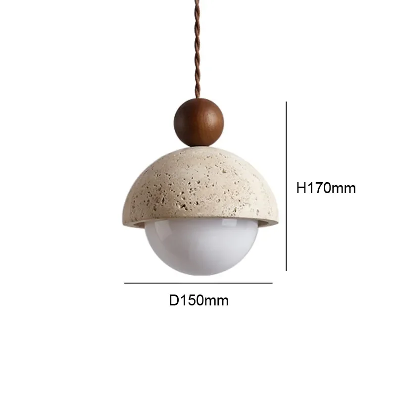 Modern Best-Selling Wabi Sabi Yellow Stone Led Chandelier European Minimalist Room Semi-Circular Decorative Small Pendent Lamp