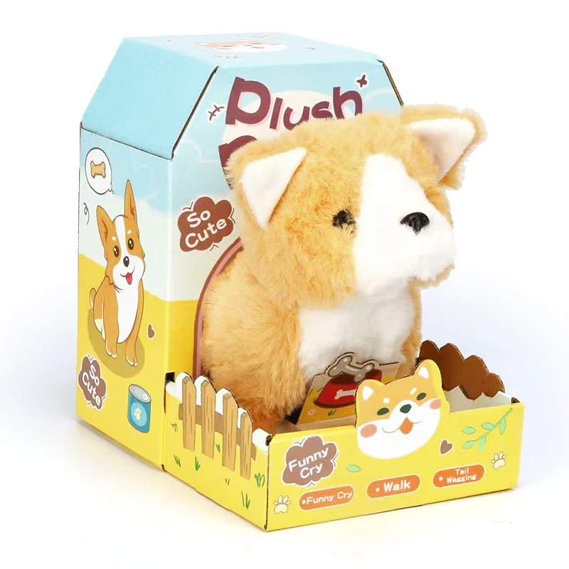 Custom Electronic Plush Puppy Dog Toy Simulation Stuffed Animals Barking Walking Interactive Preschool Educational Toy