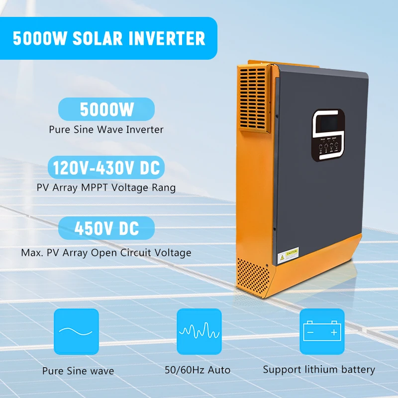 PowMr factory 5KW 5KVA MPPT 80A 500VDC PV Input 220VAC 48V with/no Parallel Function 5000W Hybrid Solar inverter
