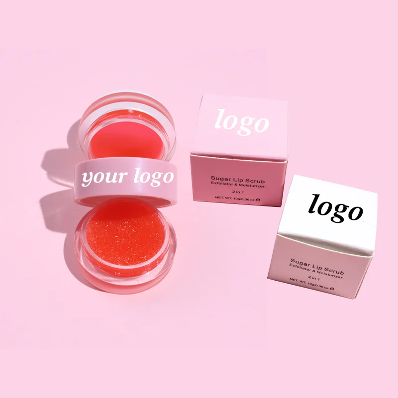Factory Oem Private Label 2 in 1 Dual Effect Lip Care Lip Balm Repair Exfoliating Dead Skin Envase Para Sugar Lip Scrub