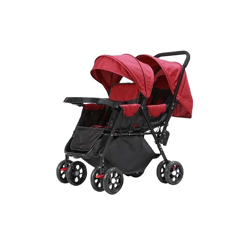 Easy Folding Lightweight Frame Twins Baby Double Baby Stroller 2 Kids