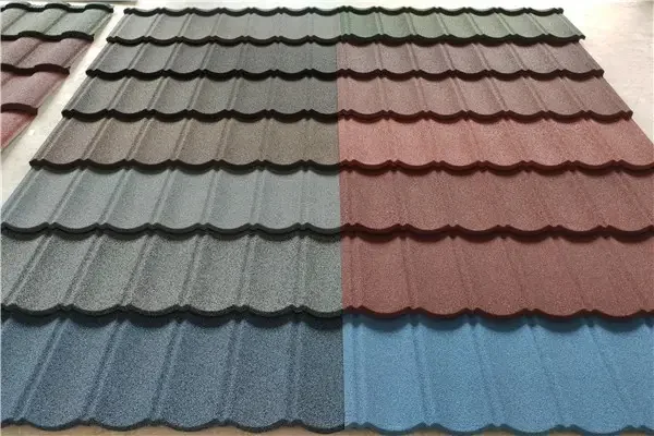 qianyuan high quality stone coated metal roof tiles tile roof coffee color roof tile