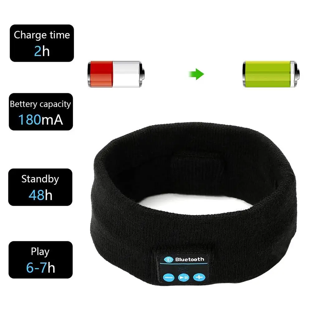 2021 New BT Music Headbands Sport Running Knitted Sleeping Headwear Headphone Speaker Headset Fitness Head Band for man woman