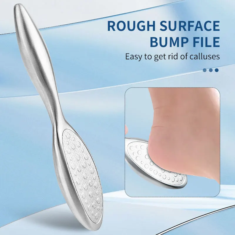Colorful stainless steel pedicure tool double sided foot rasp scrubber feet file and dead skin callus remover for home use