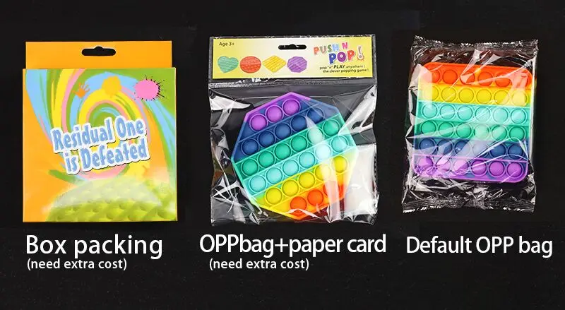  New Product Idea 2021 For Anxiety Relief Stress Reliever Autism Toy Silicone Rainbow Push Pops Bubble Fidget