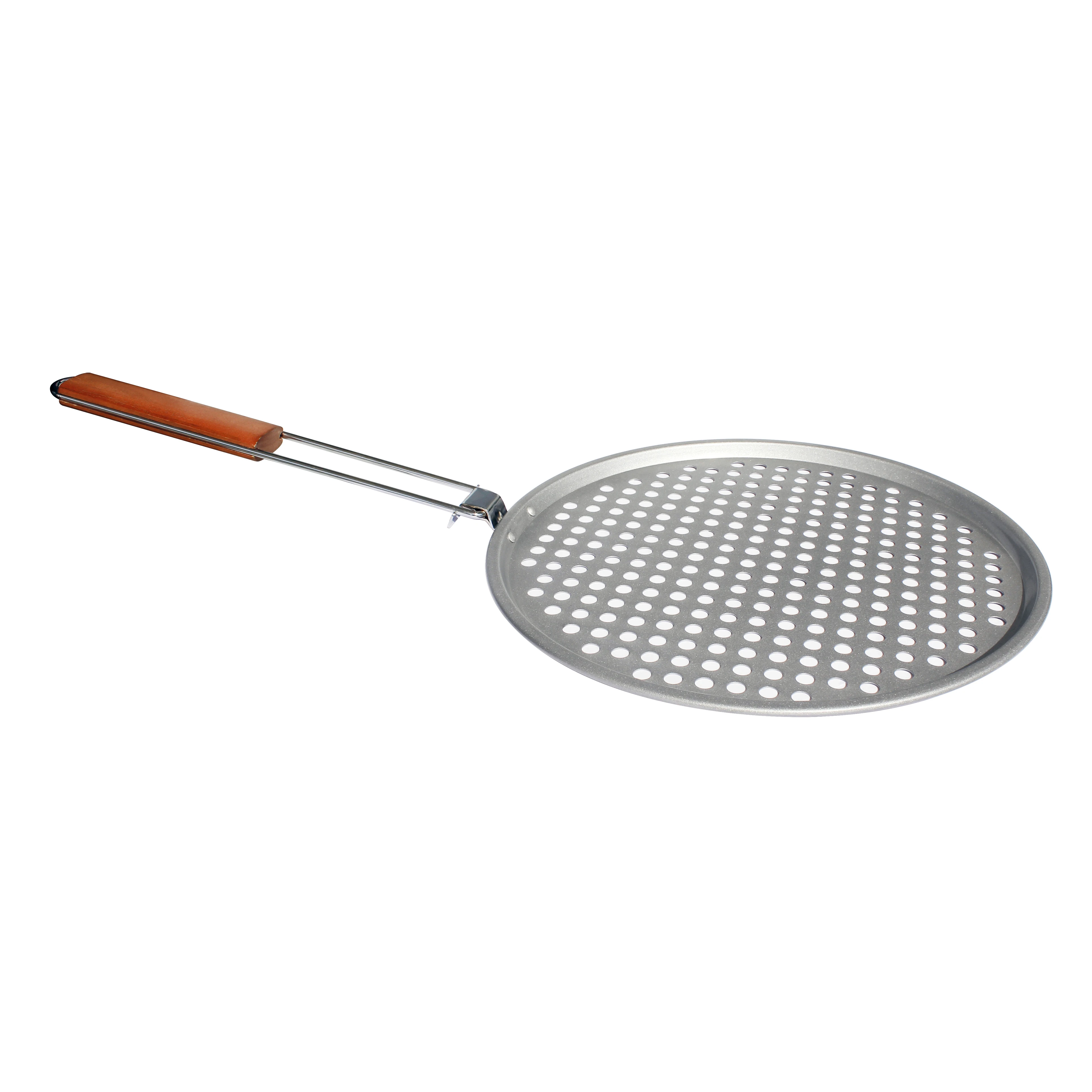 Nonstick Carbon Steel BBQ Grill Barbecue Pizza Pan Tray Bakeware Perforated Round For Home Kitchen