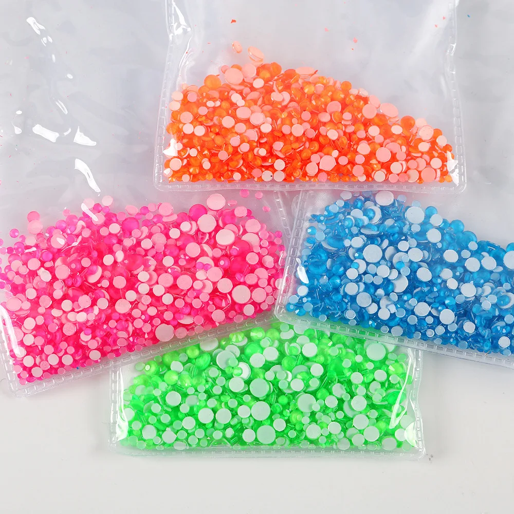 DS Factory Wholesale Neon Jelly Fluorescent Flatback Rhinestone ,Fashion DIY Accessories Mix Size Nail Art Rhinestone