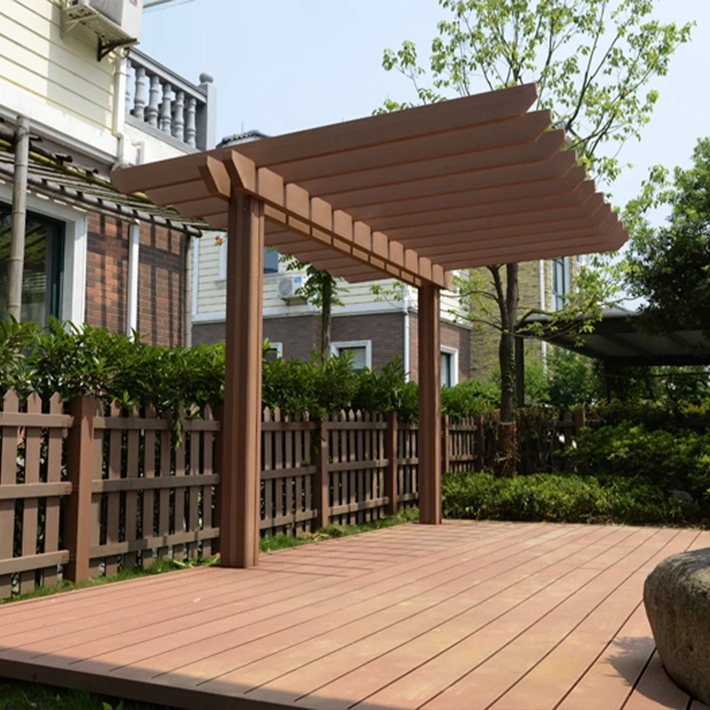 Outdoor garden yard Landscaping decoration waterproof Engineered WPC wood plastic Composite Pergola