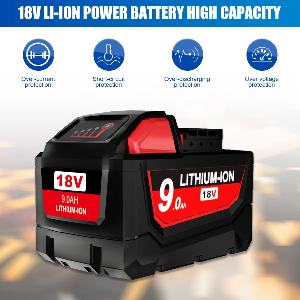 48-11-1812 replacement 18v lithium battery m 18 M 18B Tool battery forMilwaukees 2869 case 18650 lithium battery 18v 6Ah 9Ah
